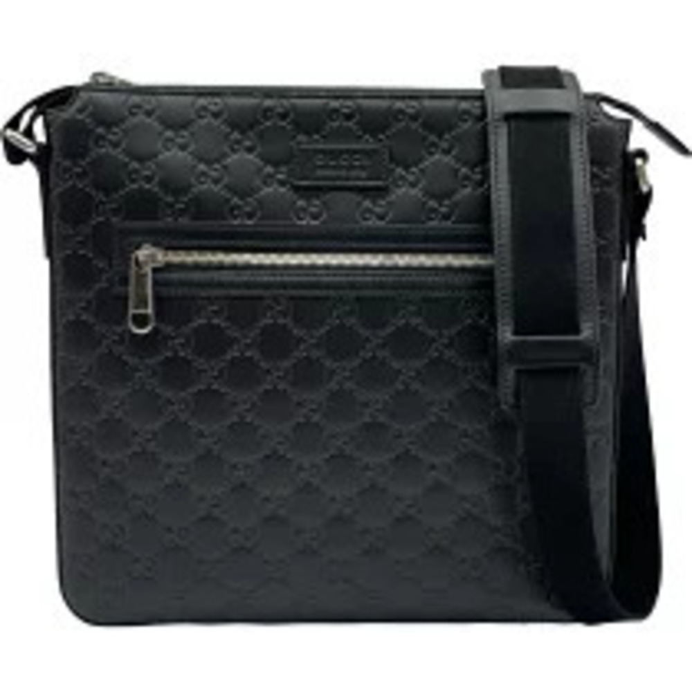 Gucci Guccissima Shoulder Bag Black Leather Crossbody